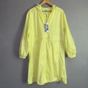 Lime Green Cinched Waist Hooded Jacket - Future Collective™ Oversized Small